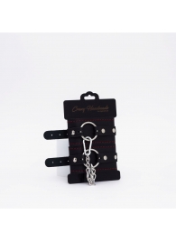 Черно-красные кожаные оковы - Crazy Handmade - купить с доставкой в Воронеже