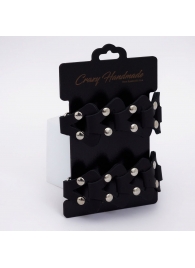 Черные кожаные наручники из звеньев - Crazy Handmade - купить с доставкой в Воронеже