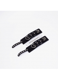 Черные кожаные наручники Sex - Crazy Handmade - купить с доставкой в Воронеже