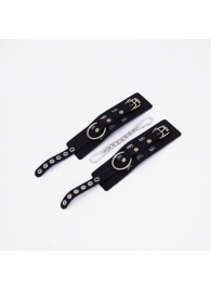 Черные кожаные наручники Sex - Crazy Handmade - купить с доставкой в Воронеже