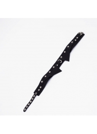 Черный однослойный кожаный ошейник с имитацией воротничка - Crazy Handmade - купить с доставкой в Воронеже