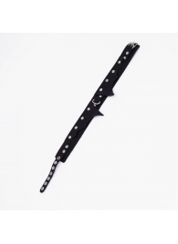 Черный однослойный кожаный ошейник с имитацией фигурного воротничка - Crazy Handmade - купить с доставкой в Воронеже