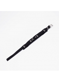 Черный ошейник из высококачественной натуральной кожи - Crazy Handmade - купить с доставкой в Воронеже