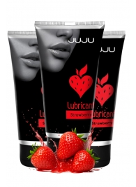Набор из 3 съедобных лубрикантов JUJU со вкусом клубники - JuJu - купить с доставкой в Воронеже
