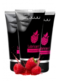 Набор из 3 съедобных лубрикантов JUJU со вкусом малины - JuJu - купить с доставкой в Воронеже