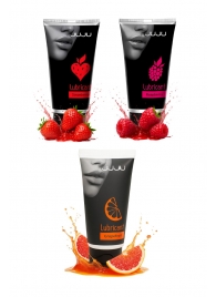 Набор из 3 съедобных лубрикантов JUJU (клубника, малина, грейпфрут) - JuJu - купить с доставкой в Воронеже