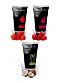 Набор из 3 съедобных лубрикантов JUJU (клубника, малина, кокос) - JuJu - купить с доставкой в Воронеже