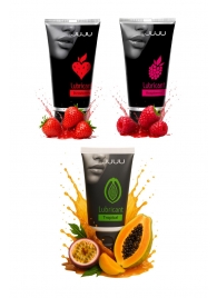 Набор из 3 съедобных лубрикантов JUJU (клубника, малина, тропические фрукты) - JuJu - купить с доставкой в Воронеже