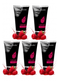 Набор из 5 съедобных лубрикантов JUJU со вкусом малины - JuJu - купить с доставкой в Воронеже