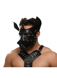 Черная кожаная маска «Собака» - Crazy Handmade - купить с доставкой в Воронеже