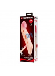 Телесная удлиняющая насадка с рельефом и вибрацией Brad - 21,3 см. - Baile - в Воронеже купить с доставкой