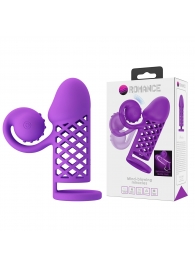 Фиолетовая вибронасадка с клиторальным отростком Harden - Baile - в Воронеже купить с доставкой
