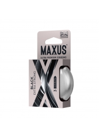 Черные утолщенные презервативы MAXUS Extra Strong с железным кейсом - 3 шт. - Maxus - купить с доставкой в Воронеже