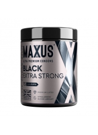 Черные утолщенные презервативы MAXUS Extra Strong с железным кейсом - 15 шт. - Maxus - купить с доставкой в Воронеже