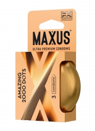 Точечные презервативы MAXUS 2000 Amazing Dots с железным кейсом - 3 шт. - Maxus - купить с доставкой в Воронеже