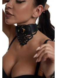 Фигурный чокер с узорами и золотистой фурнитурой - Crazy Handmade - купить с доставкой в Воронеже