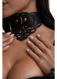 Фигурный чокер с узорами и золотистой фурнитурой - Crazy Handmade - купить с доставкой в Воронеже