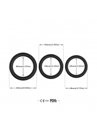 Набор из 3 черных эрекционных колец Stay Hard - Boys of Toys - в Воронеже купить с доставкой