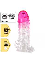 Прозрачно-розовая насадка на пенис Wilford - 13,5 см. - Baile - в Воронеже купить с доставкой