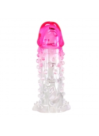 Прозрачно-розовая насадка на пенис Wilford - 13,5 см. - Baile - в Воронеже купить с доставкой