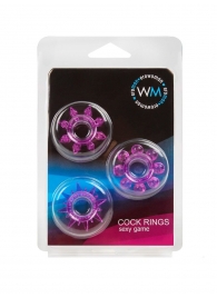 Набор из 3 лиловых эрекционных колец различной формы - Erowoman-Eroman - в Воронеже купить с доставкой