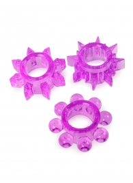 Набор из 3 лиловых эрекционных колец различной формы - Erowoman-Eroman - в Воронеже купить с доставкой