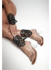 Черный фигурные оковы с золотистой фурнитурой - Crazy Handmade - купить с доставкой в Воронеже