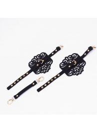 Черный фигурные оковы с золотистой фурнитурой - Crazy Handmade - купить с доставкой в Воронеже