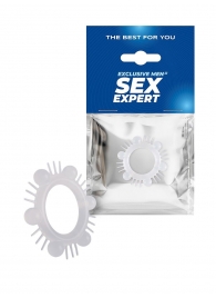 Эластичное эрекционное кольцо с шипиками и шариками - Sex Expert - в Воронеже купить с доставкой