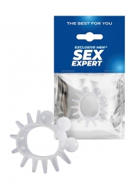 Эластичное эрекционное кольцо с шариками и лучами - Sex Expert - в Воронеже купить с доставкой
