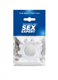 Прозрачное эрекционное кольцо со стимулирующими шариками - Sex Expert - в Воронеже купить с доставкой