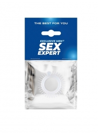 Эластичное эрекционное кольцо с шипиками и шариком - Sex Expert - в Воронеже купить с доставкой