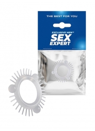 Эластичное эрекционное кольцо с 3 шариками и шипами - Sex Expert - в Воронеже купить с доставкой