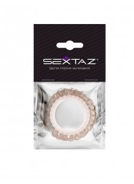 Эрекционное кольцо с бежевыми «ресничками» - Sextaz - в Воронеже купить с доставкой