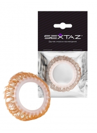Эрекционное кольцо с бежевыми «ресничками» - Sextaz - в Воронеже купить с доставкой