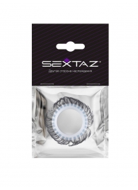 Эластичное эрекционное колечко с черными «ресничками» - Sextaz - в Воронеже купить с доставкой