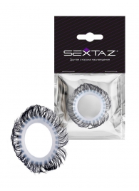 Эластичное эрекционное колечко с черными «ресничками» - Sextaz - в Воронеже купить с доставкой