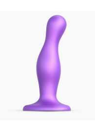 Фиолетовая насадка Strap-On-Me Dildo Plug Curvy size M - Strap-on-me - купить с доставкой в Воронеже