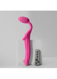 Ярко-розовый безремневой страпон Strap-on-me Vibrating Bendable Strap-On size XL - Strap-on-me - купить с доставкой в Воронеже