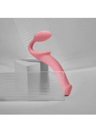 Розовый безремневой страпон Strap-on-me Semi-Realistic Bendable Strap-On size L - Strap-on-me - купить с доставкой в Воронеже