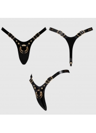 Черный пояс для фиксации насадок Strap-On-Me Leatherette Harness Fabulous - Strap-on-me - купить с доставкой в Воронеже