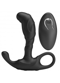 Черный изогнутый массажёр простаты с вибрацией и пультом ДУ - Baile - в Воронеже купить с доставкой