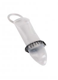 Закрытая насадка на пенис с подхватом мошонки и стимулирующими «ресничками» - Sextaz - в Воронеже купить с доставкой