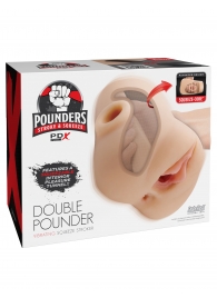 Телесный мастурбатор с вибрацией Double Pounder Vibrating Squeeze Stroker - Pipedream - в Воронеже купить с доставкой