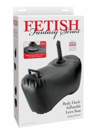 Черное надувное кресло с платформой для фиксации дилдо Body Dock Inflatable Love Seat - Pipedream - купить с доставкой в Воронеже