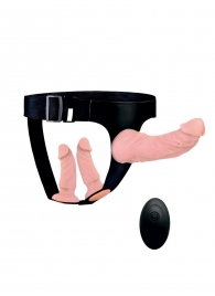 Женский страпон с 3 насадками и вибрацией - Erowoman-Eroman - купить с доставкой в Воронеже