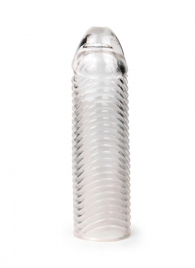 Прозрачная закрытая насадка на пенис с ребрышками - 16 см. - Sex Expert - в Воронеже купить с доставкой