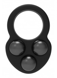 Черное эрекционное кольцо с утяжелителями - Dream Toys - в Воронеже купить с доставкой