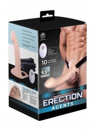 Телесный полый страпон с вибрацией Erection Agents - 24,1 см. - NMC - купить с доставкой в Воронеже
