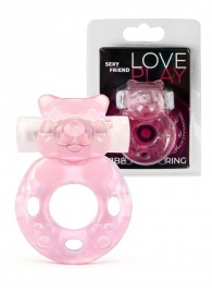 Розовое эрекционное виброкольцо в форме мишки - 1137 - в Воронеже купить с доставкой